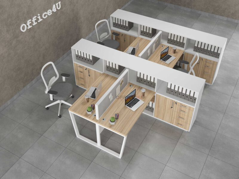 Amanda Series 2 Person Face to Face Workstation(with side cabinet)