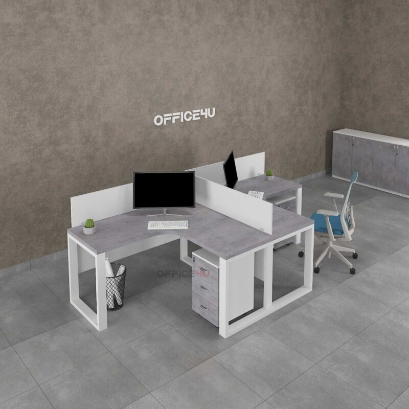 Amer Series 2 Cluster L-Shape Workstation Desk