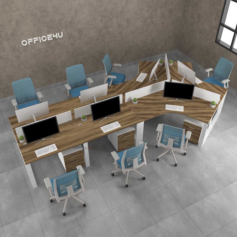 Amer Series 7 Person Workstation Desk