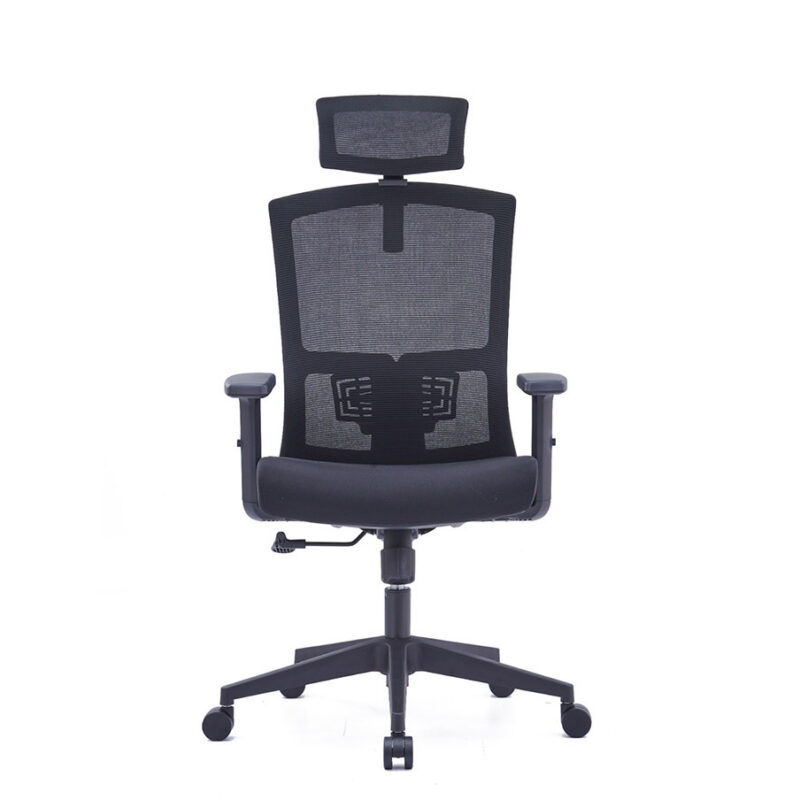 Aim Black Ergonomic Chair with Adjustable Headrest