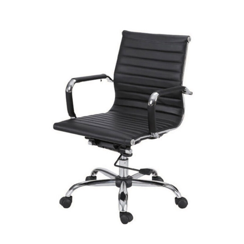 York Low Back Office Chair With  chrome arms and tilting mechanism