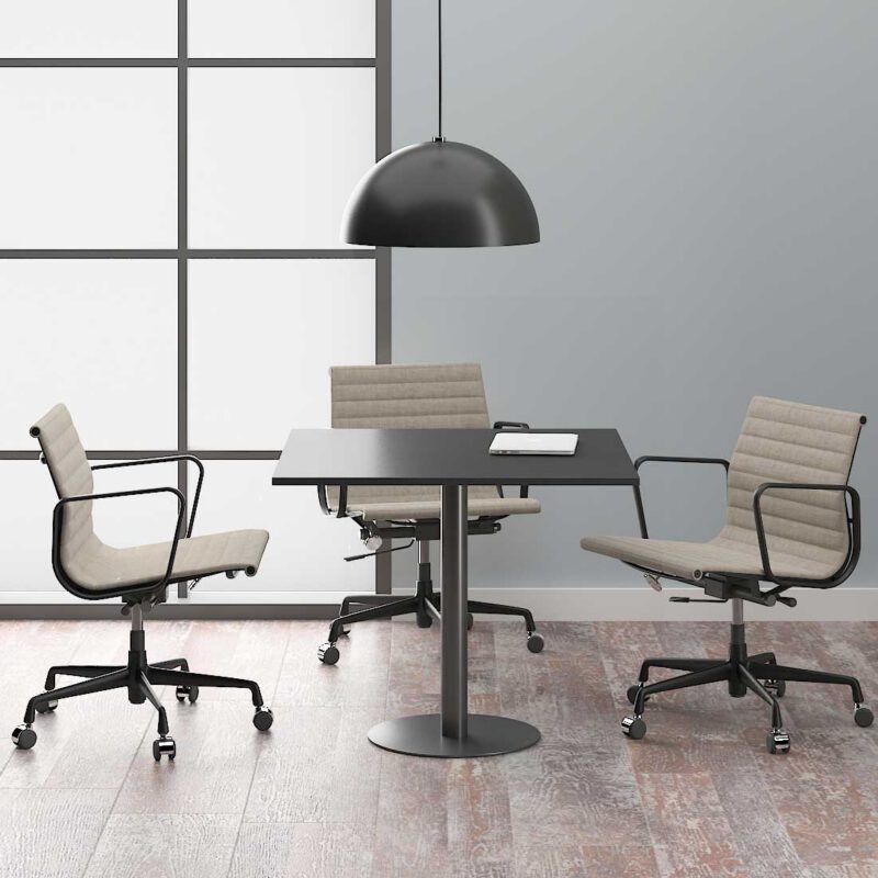 Onyx Black Base Square Table for Office