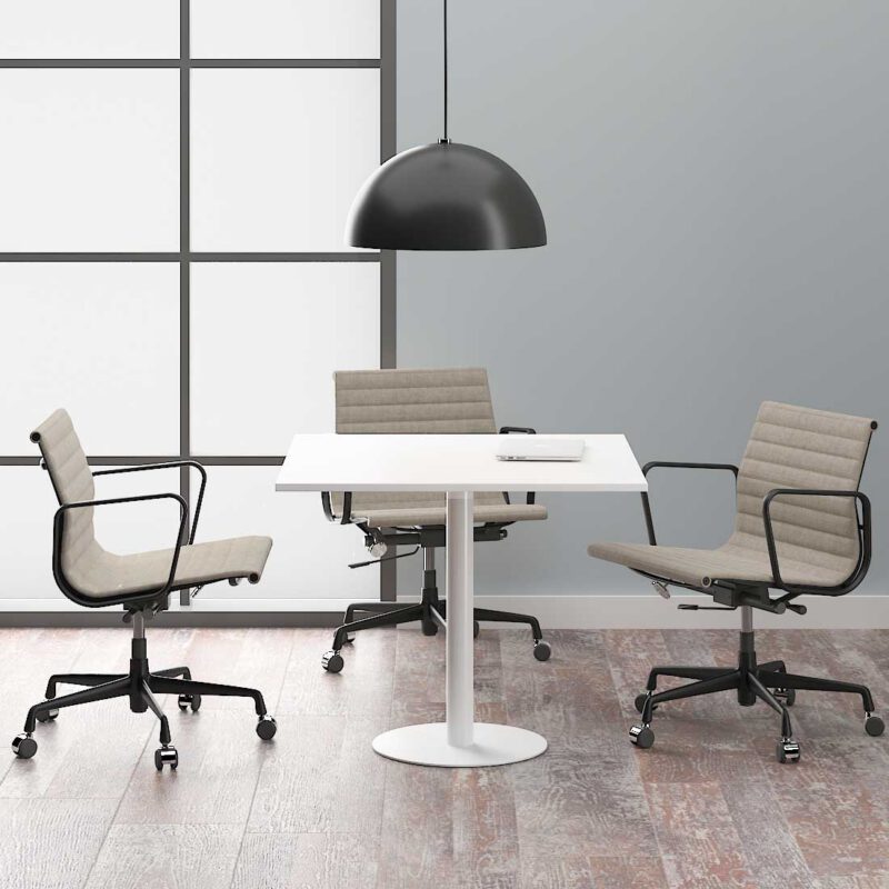 Onyx White Base Square Meeting Table