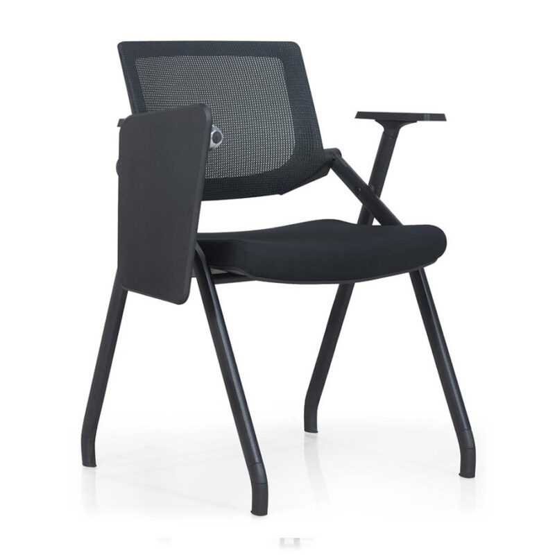 Lagos Black Foldable Training Chair With Writing Pad