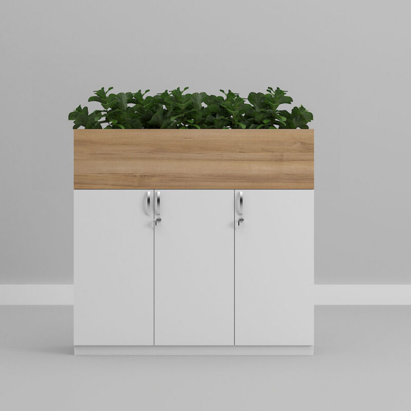 Spirit Planter Cabinet for office with Low height Filing Cabinet