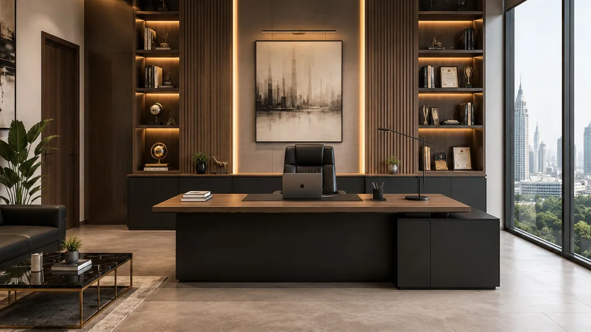 Showroom office setup slide