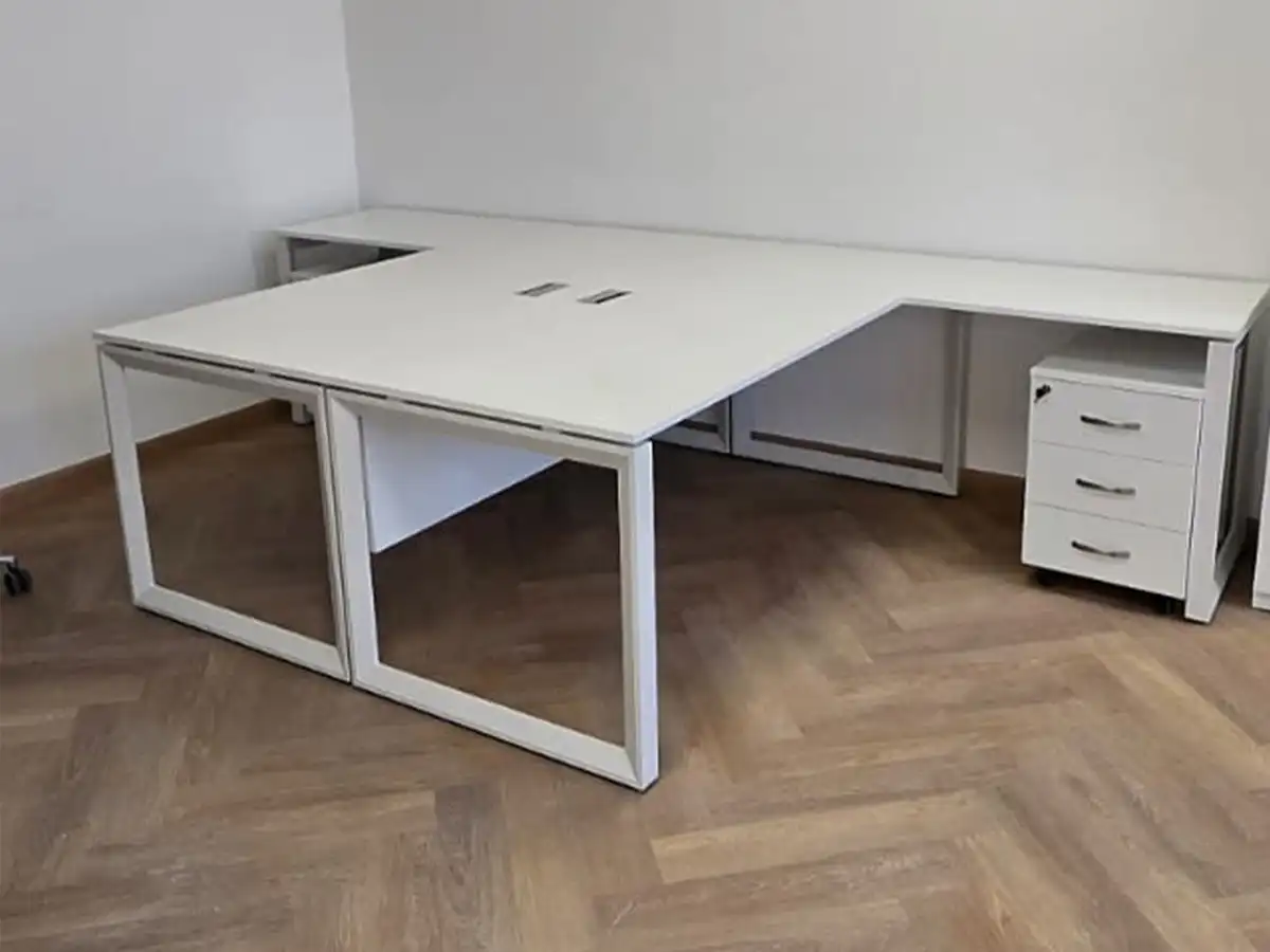 L-shape two perosn workstation desk in Dubai Industrial City by Office4u